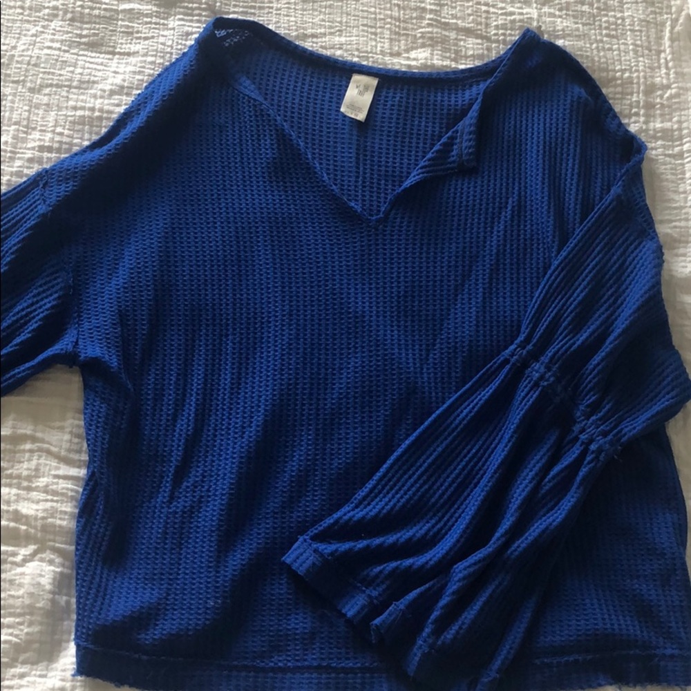 Free People Mesh Bell Sleeve Top